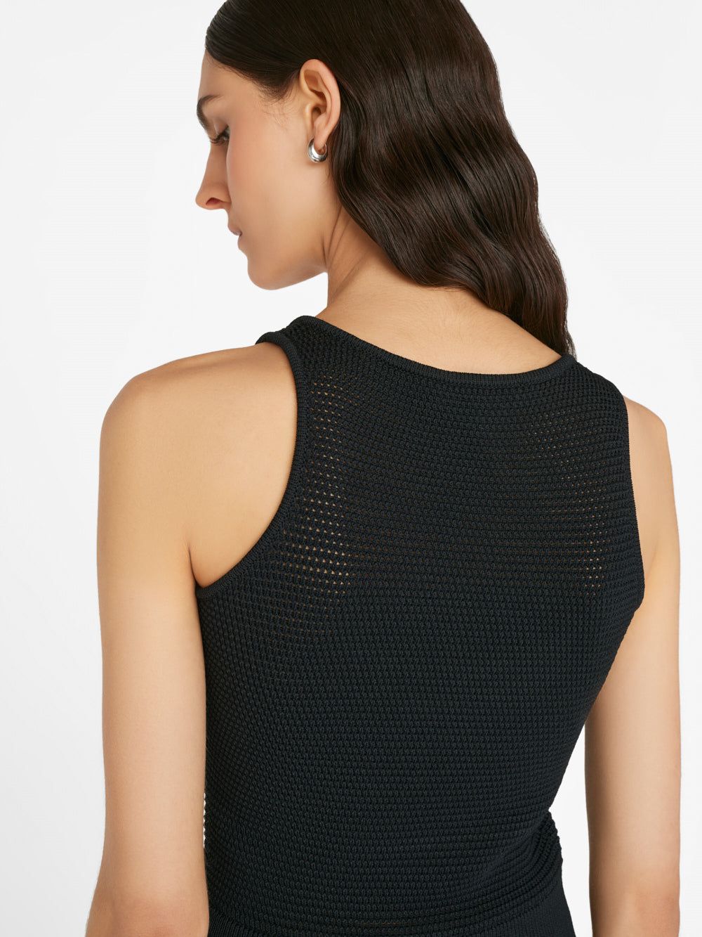 Corset Detail Crochet Tank -- Noir sold by Frame Denim product image thumbnail 4
