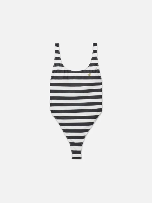 Ritz Women's Stripe Swimsuit -- White Multi made by Frame Denim