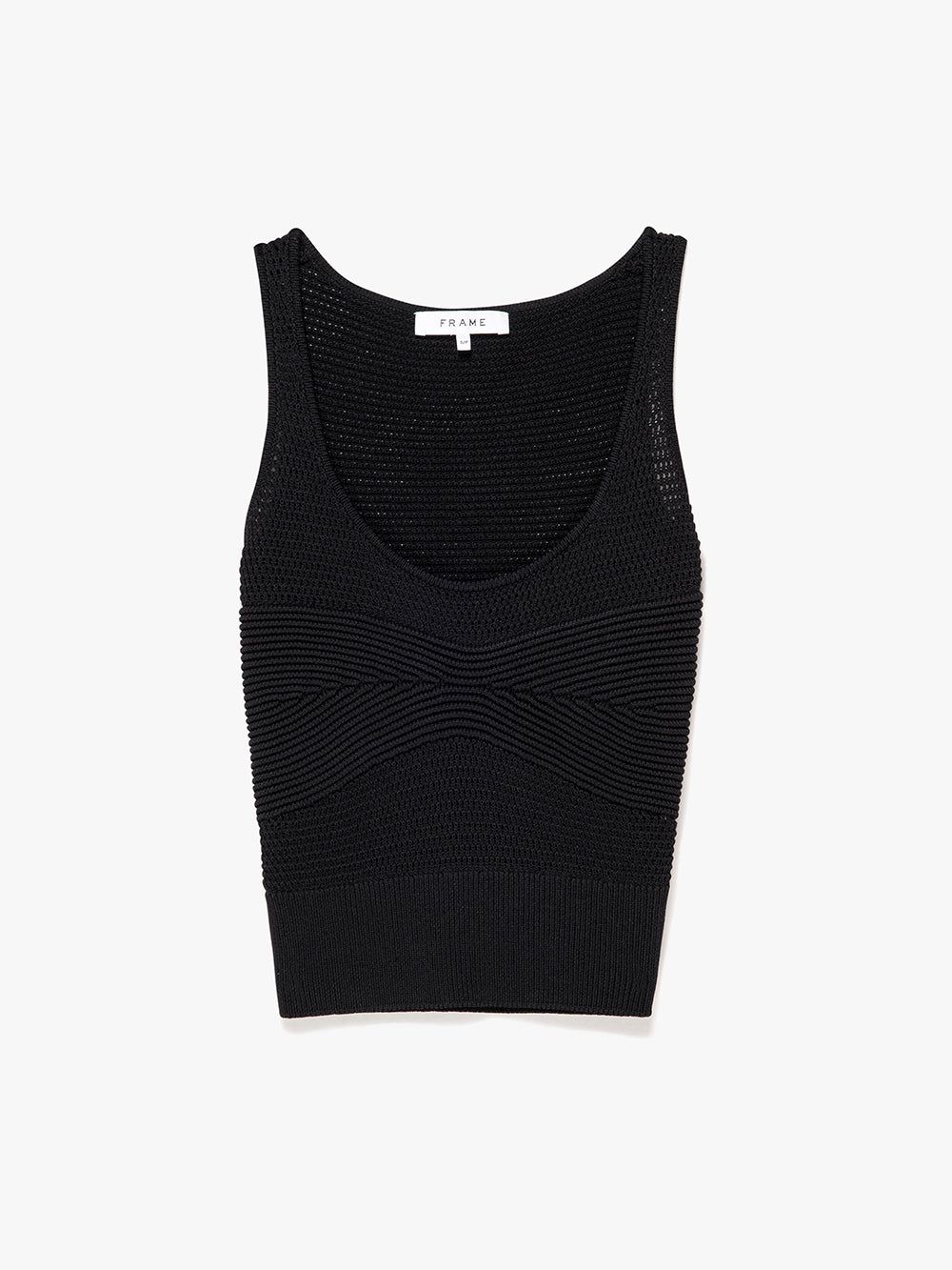Corset Detail Crochet Tank -- Noir sold by Frame Denim product image thumbnail 9