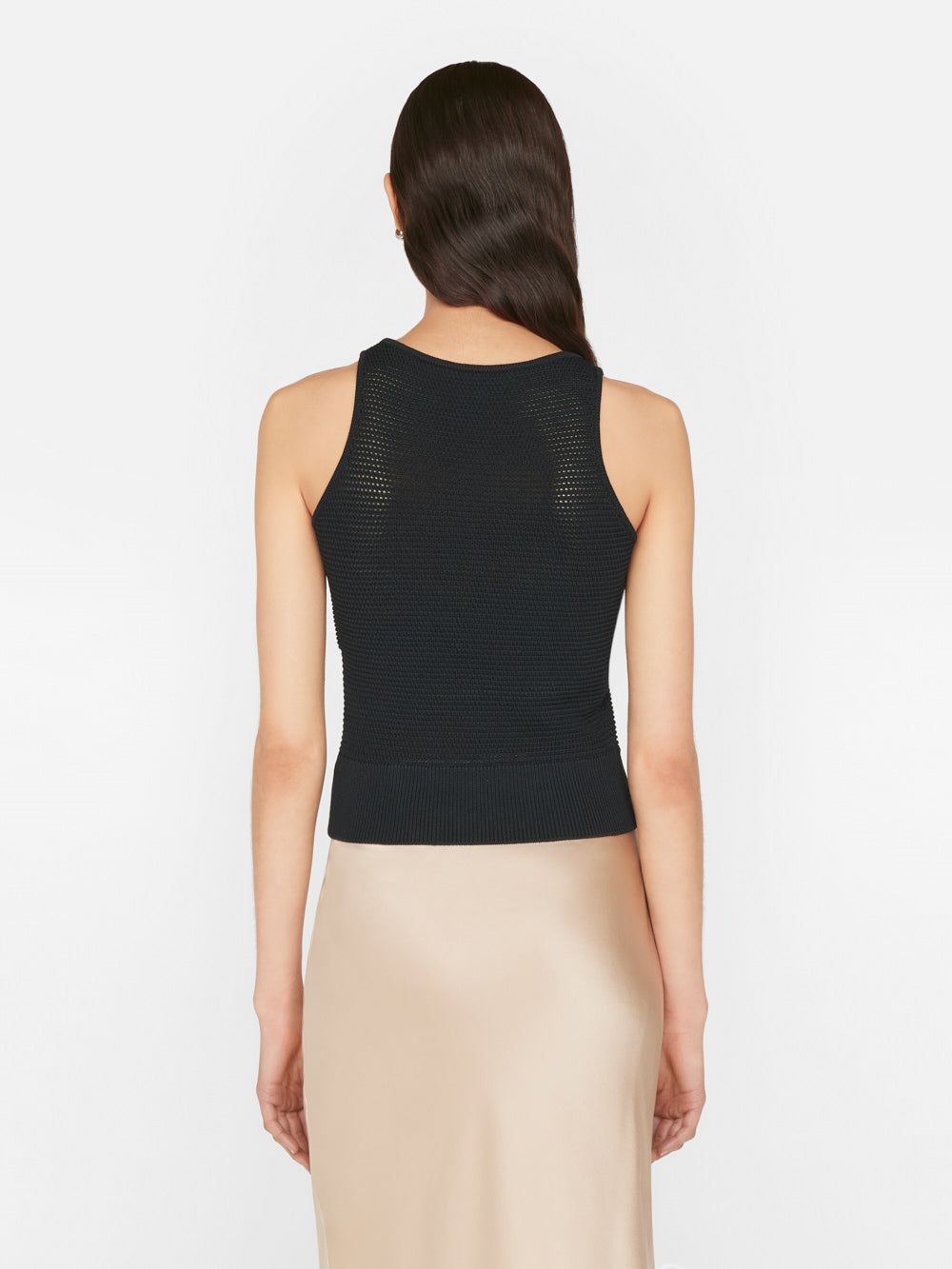 Corset Detail Crochet Tank -- Noir sold by Frame Denim product image thumbnail 7