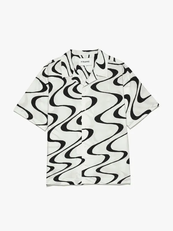 Abstract Wave Graphic Shirt -- Ecru Print sold by Frame Denim
