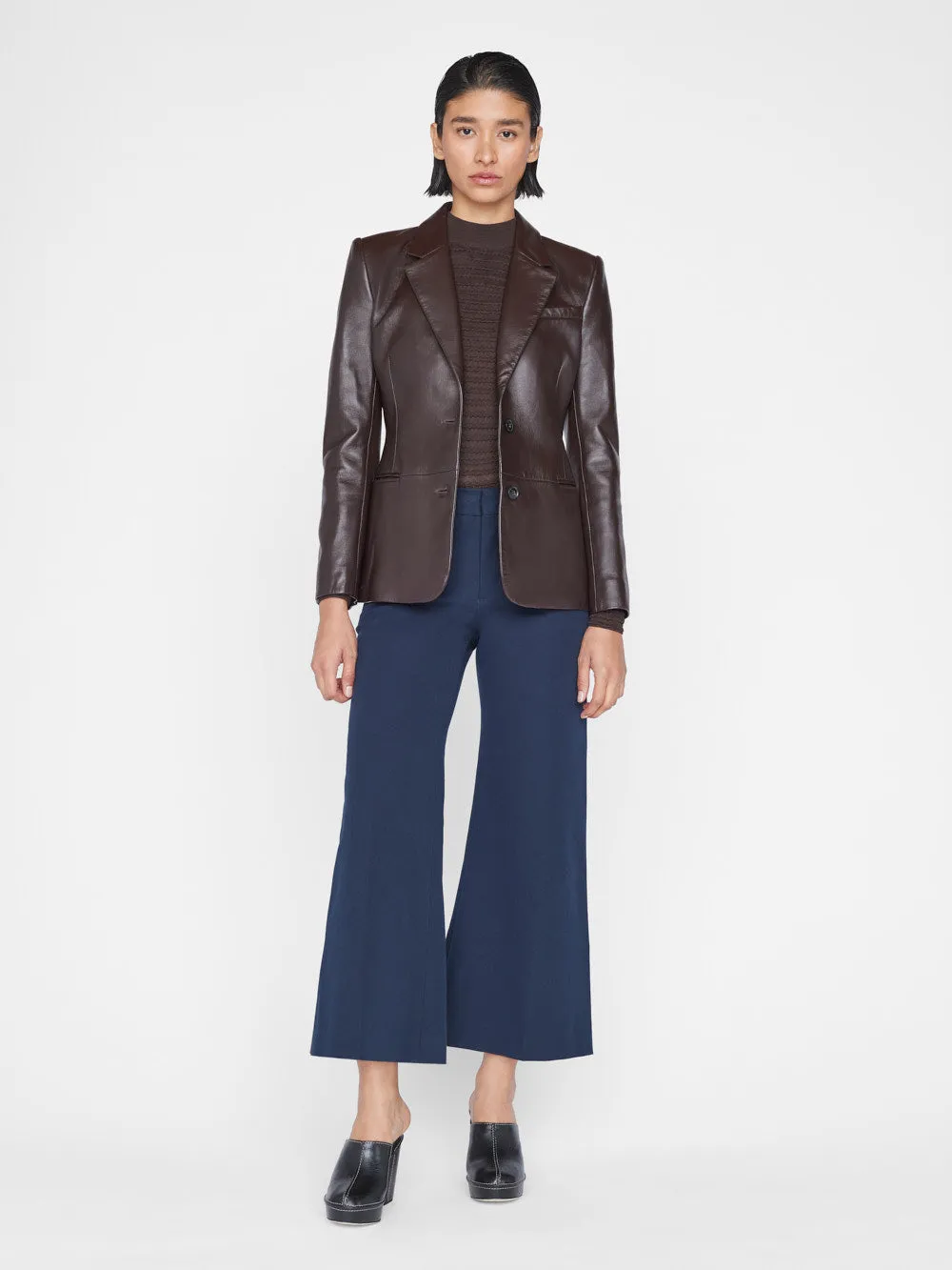 Le Crop Palazzo Trouser -- Navy sold by Frame Denim product image thumbnail 3