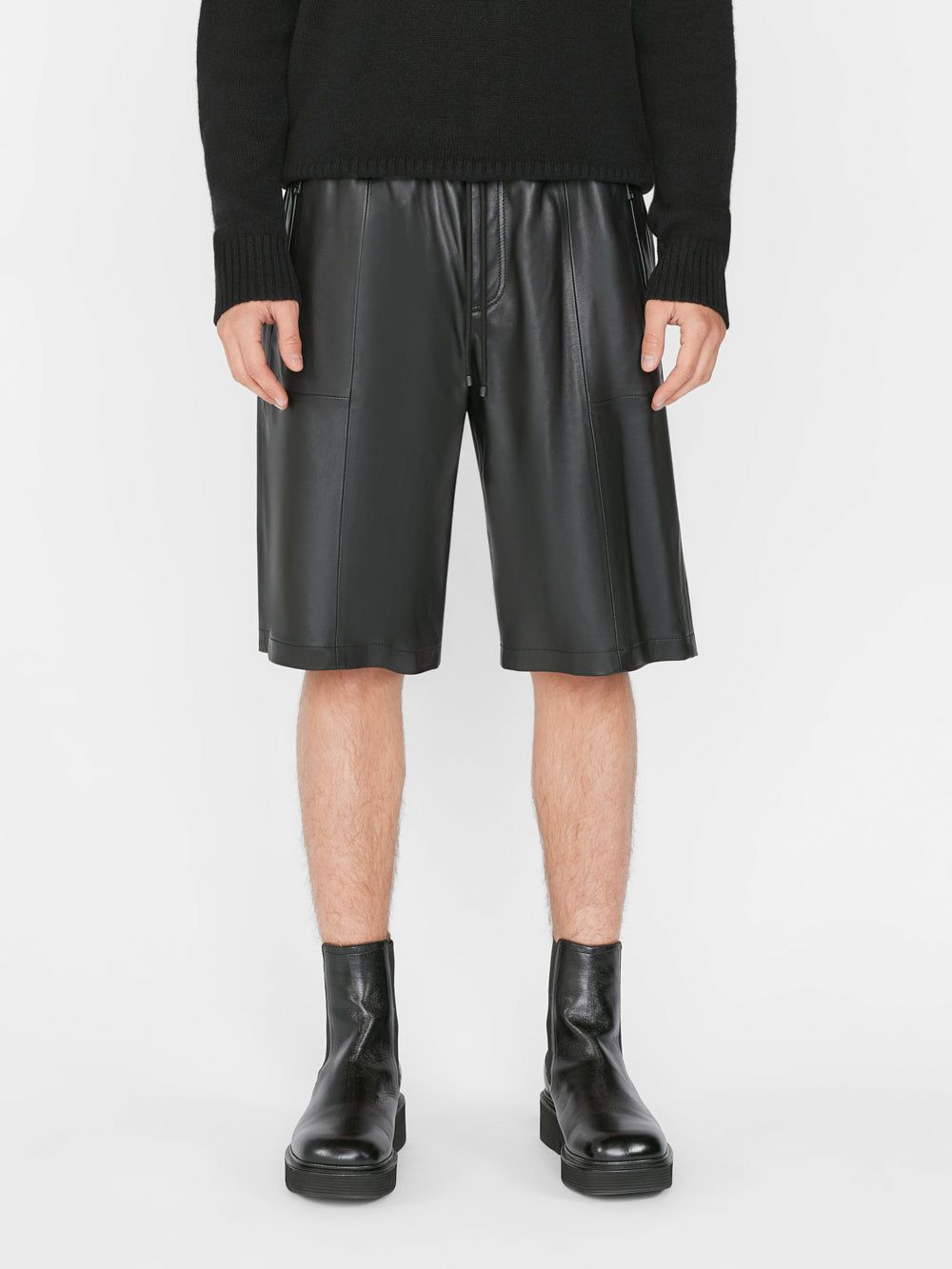 Bonded Leather Short -- Noir sold by Frame Denim product image thumbnail 3