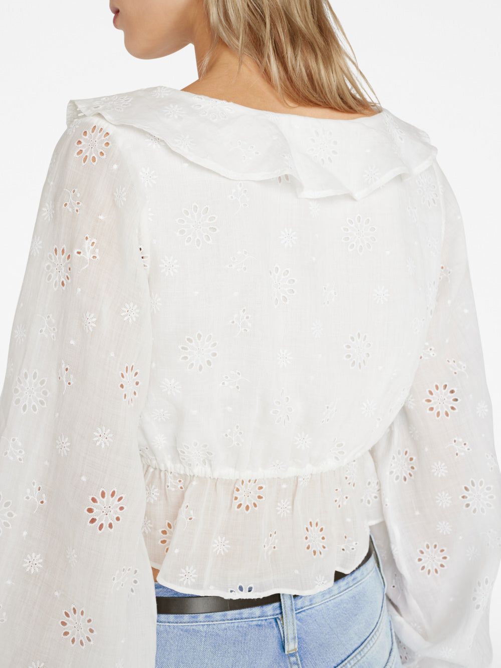 Ruffle Front Eyelet Top -- Blanc sold by Frame Denim product image thumbnail 3
