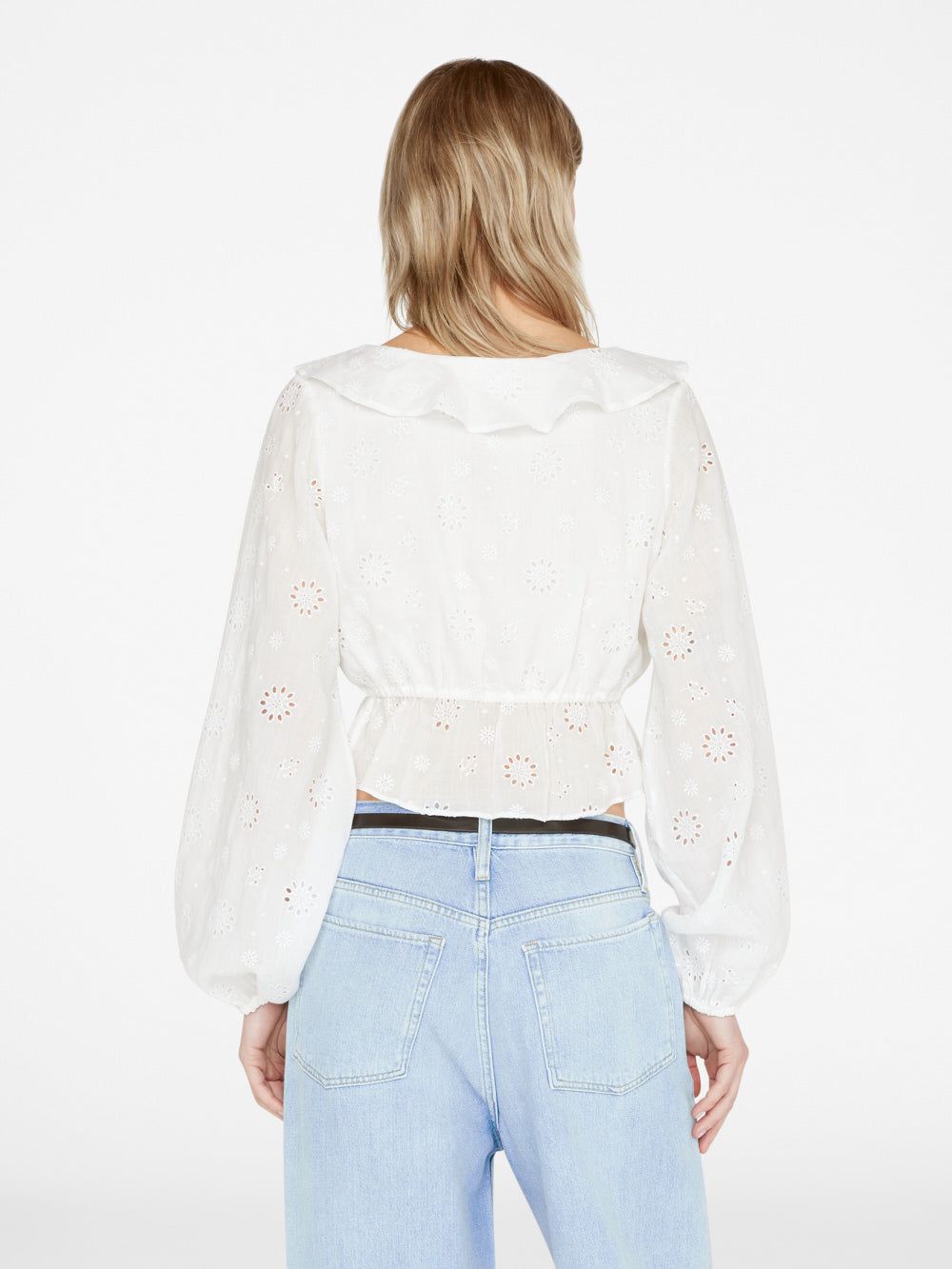 Ruffle Front Eyelet Top -- Blanc sold by Frame Denim product image thumbnail 6