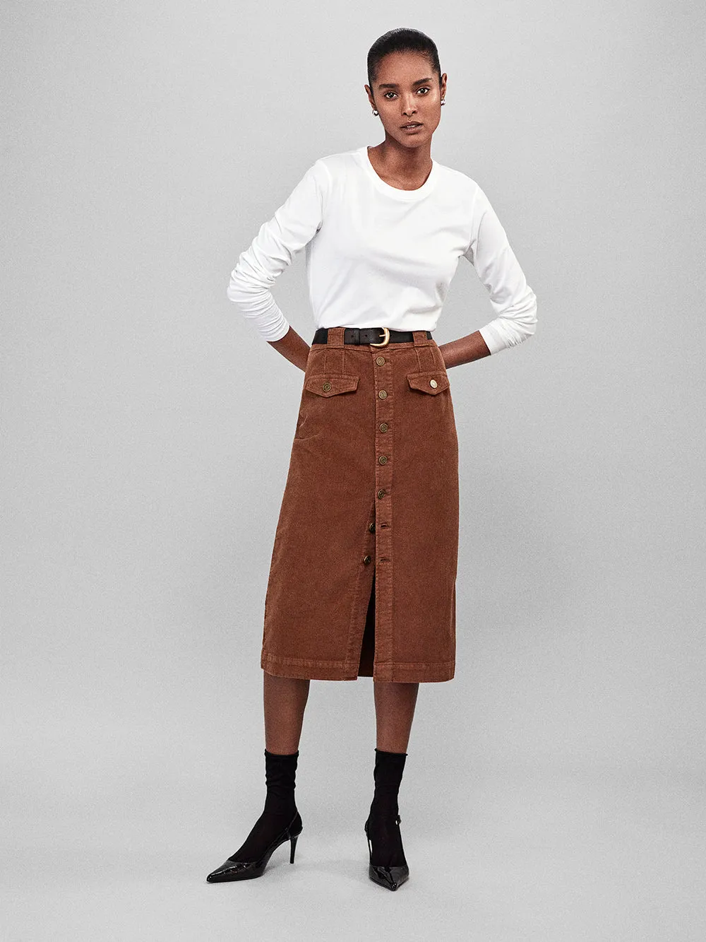 The Penelope Skirt -- Toast sold by Frame Denim product image thumbnail 2