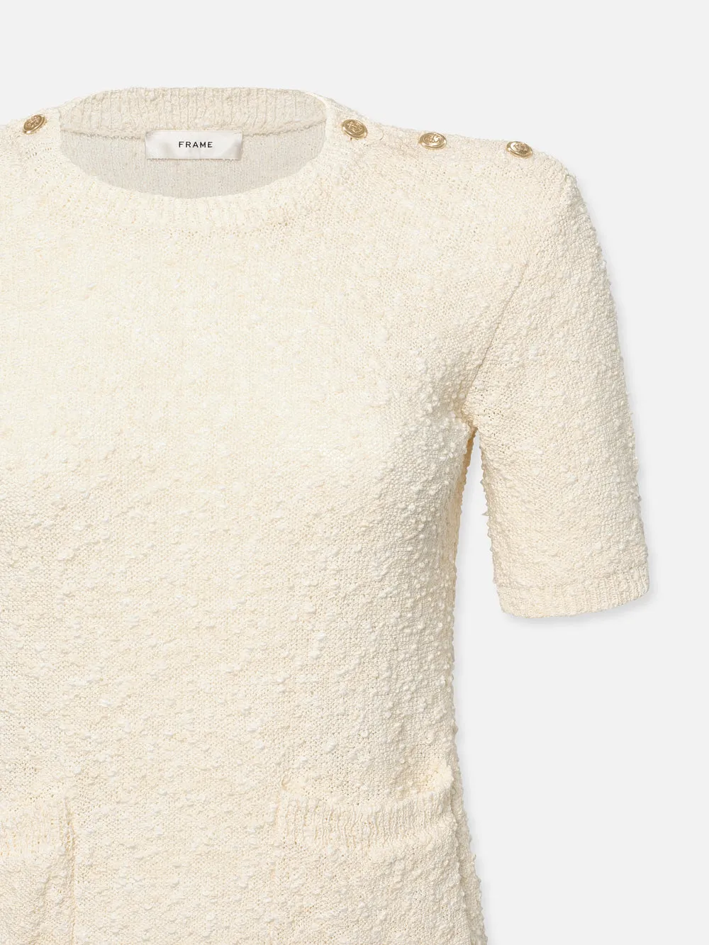 Patch Pocket Short Sleeve Sweater -- Cream sold by Frame Denim product image thumbnail 3