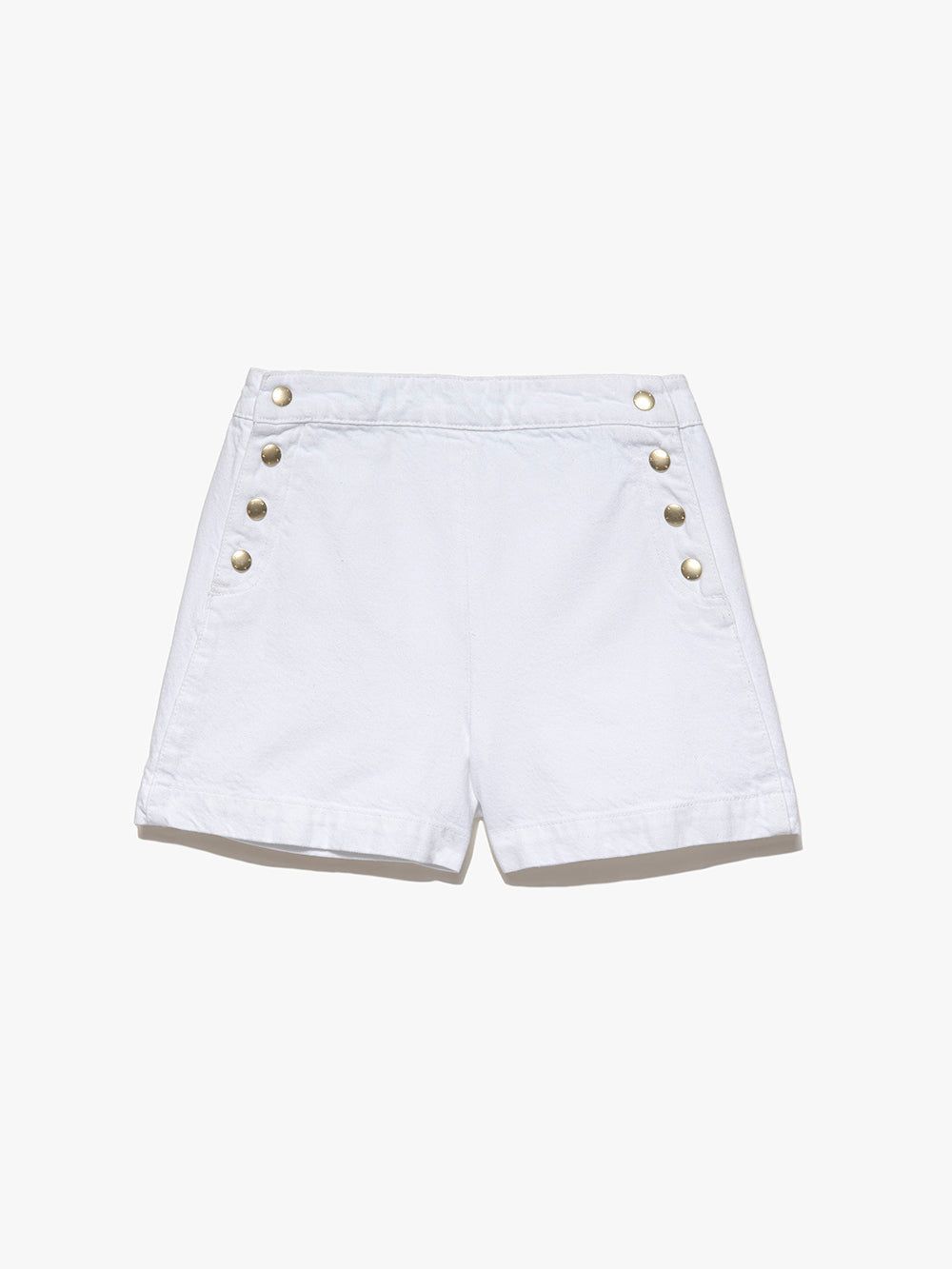 Sailor Snap Short -- Blanc sold by Frame Denim