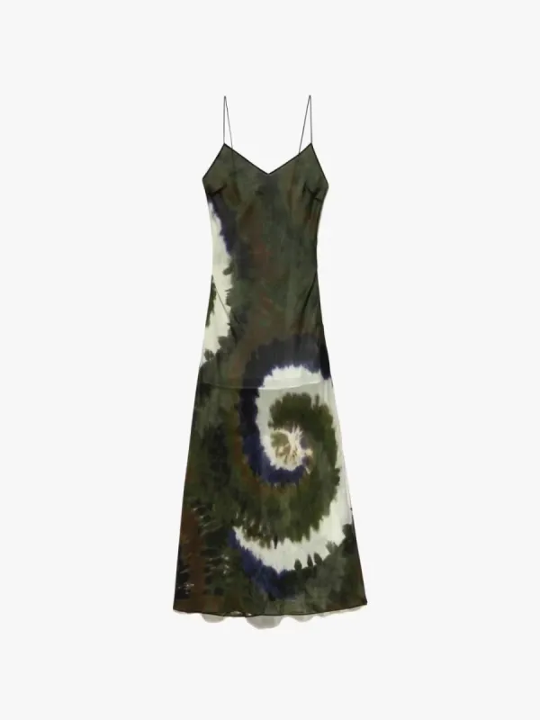 Sheer Tie Dye Cami Dress -- Fatigue Multi made by Frame Denim