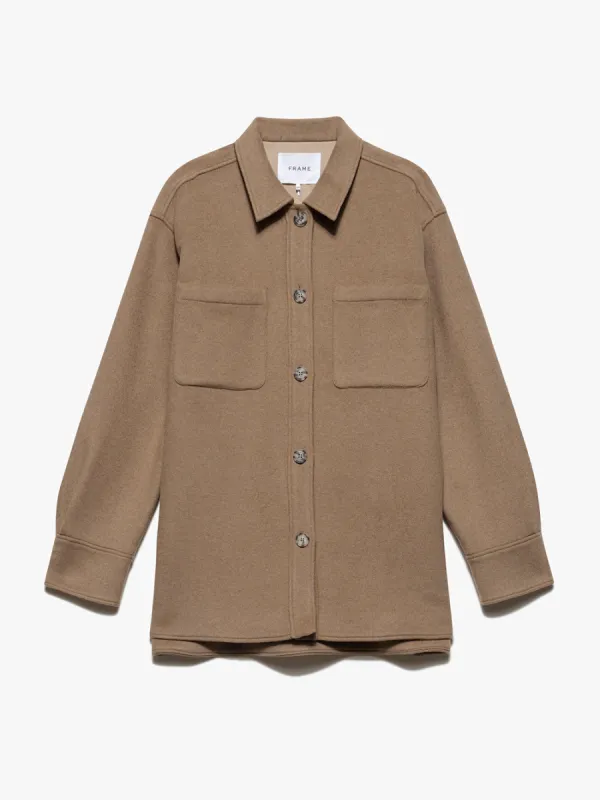 Oversized Trucker Shirt Jacket -- Light Camel sold by Frame Denim