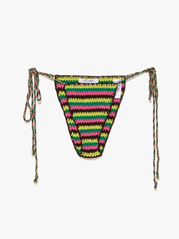 Crochet Bikini Bottom -- Hot Pink Multi made by Frame Denim