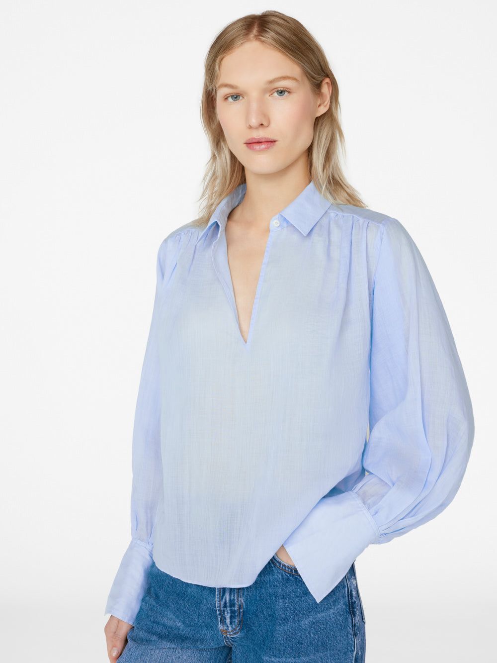 Keyhole Popover -- Oxford Blue sold by Frame Denim