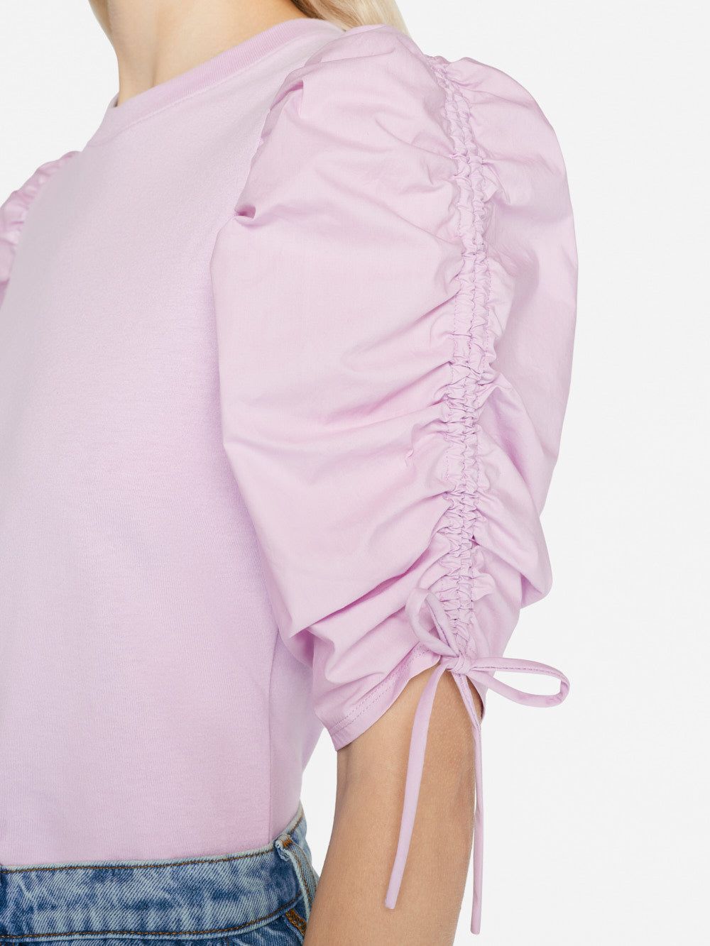 Ruched Tie Sleeve Tee -- Lilac sold by Frame Denim product image thumbnail 4