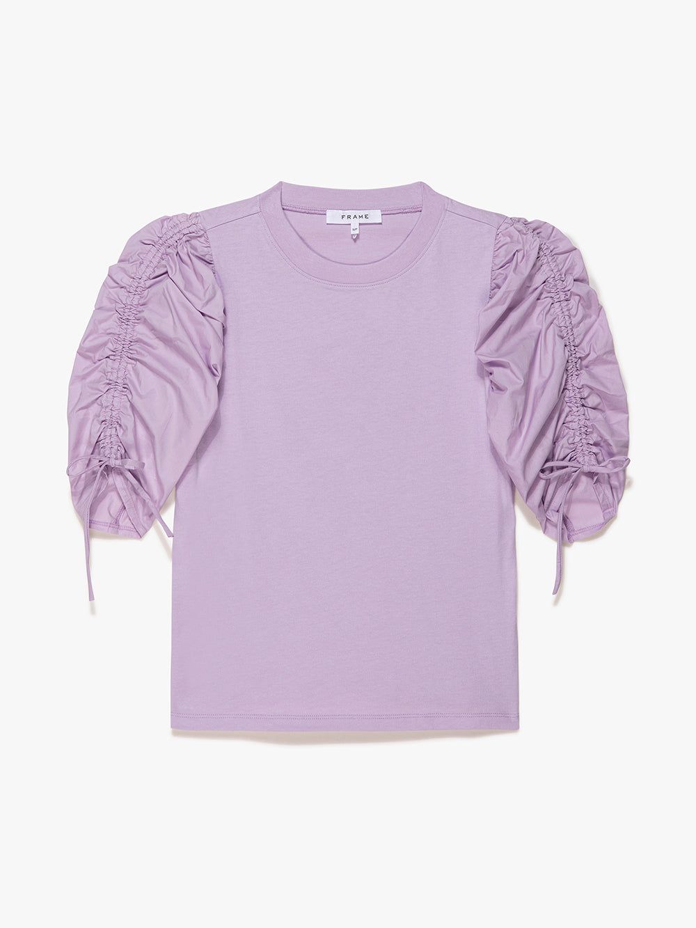Ruched Tie Sleeve Tee -- Lilac sold by Frame Denim