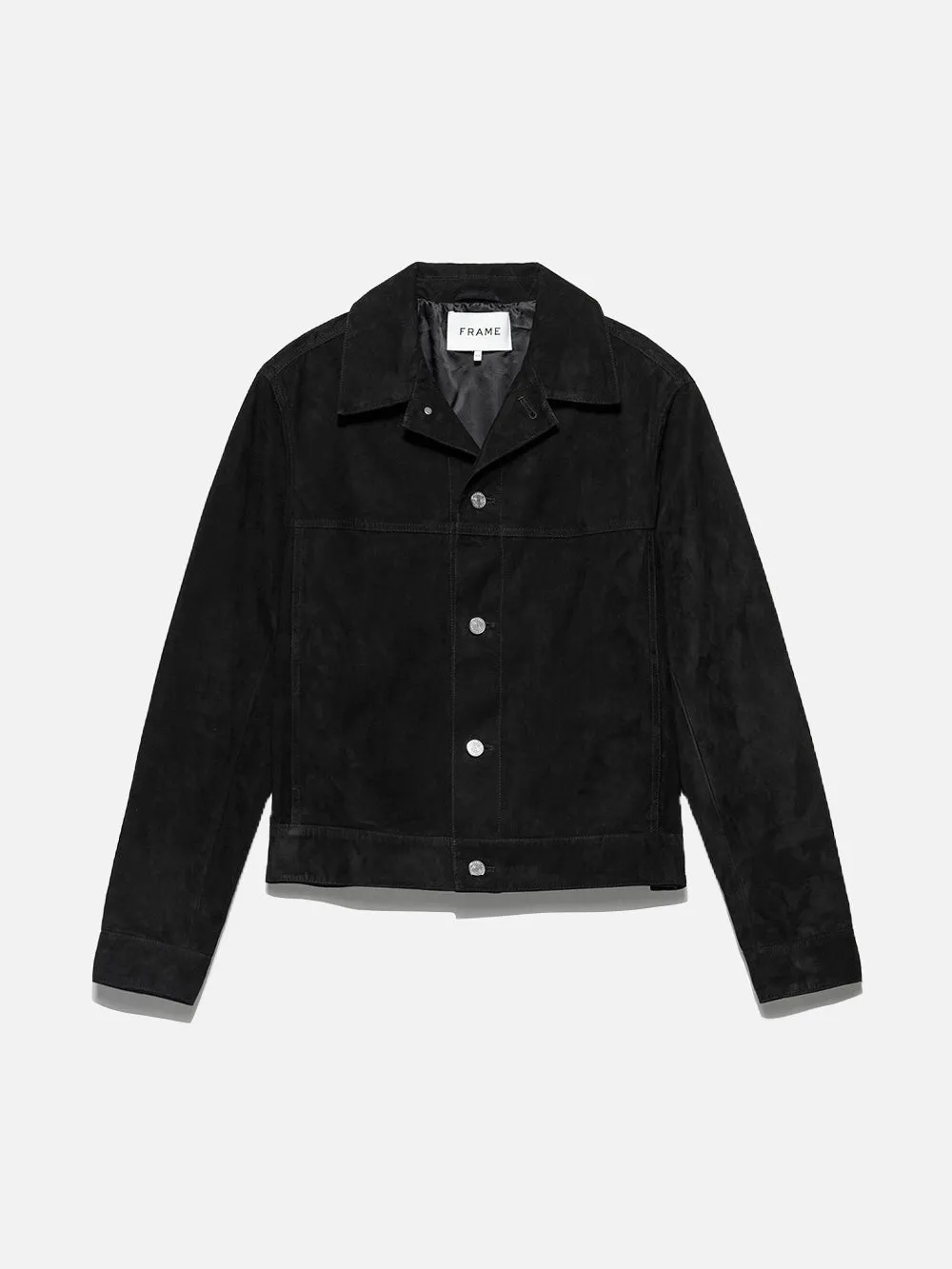 Suede Trucker Jacket -- Noir sold by Frame Denim