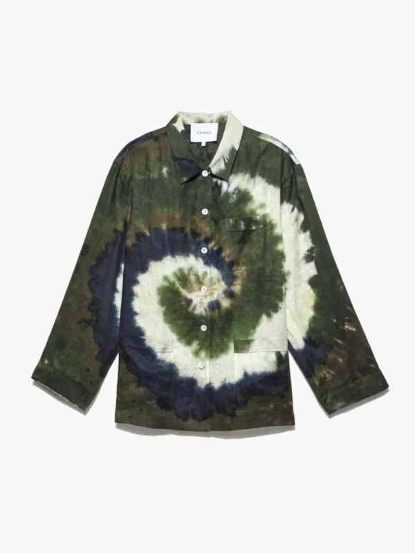 Oversized Tie Dye Shirt -- Fatigue Multi sold by Frame Denim