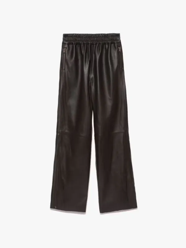Baggy Leather Trouser -- Chocolate Brown made by Frame Denim
