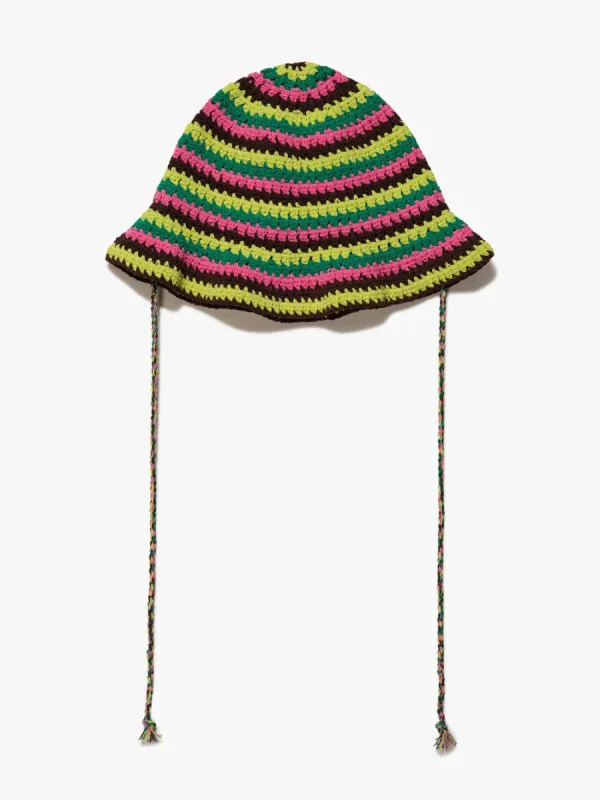 Crochet Bucket Hat -- Hot Pink Multi sold by Frame Denim
