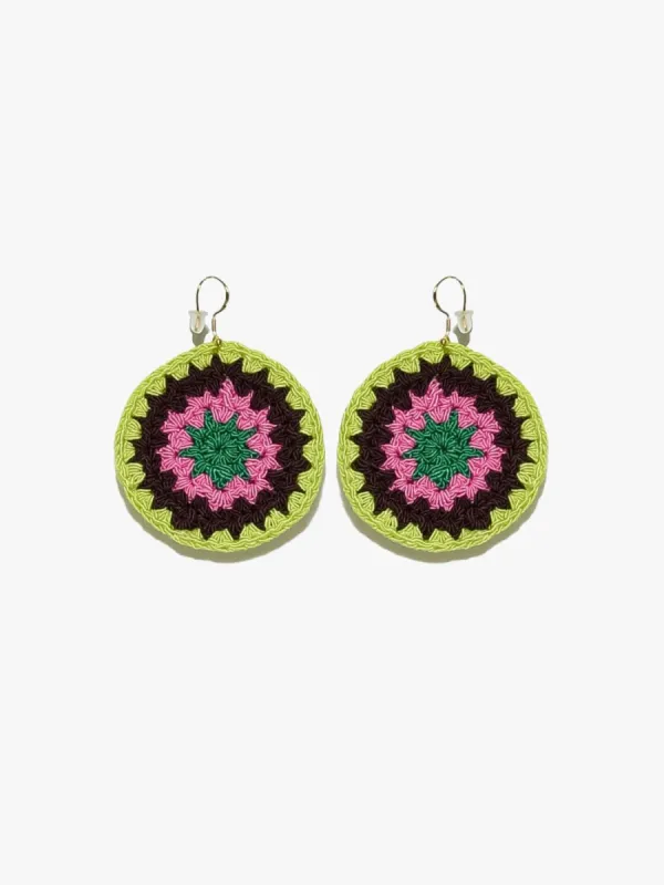 Crochet Earrings -- Hot Pink Multi made by Frame Denim