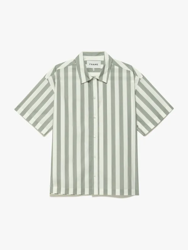 Short Sleeve Stripe Shirt -- Desert Sage Stripe sold by Frame Denim