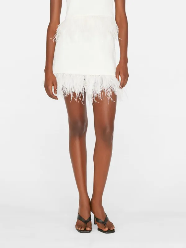 Crochet Feather Mini Skirt -- Off White sold by Frame Denim