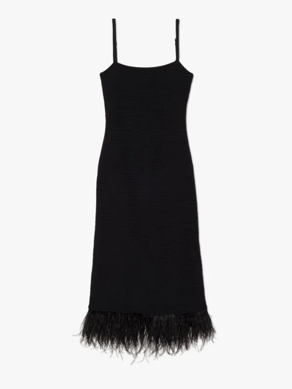 Crochet Feather Dress -- Noir made by Frame Denim