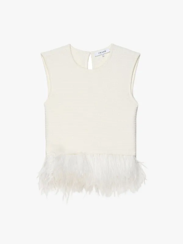 Crochet Feather Top -- Off White sold by Frame Denim