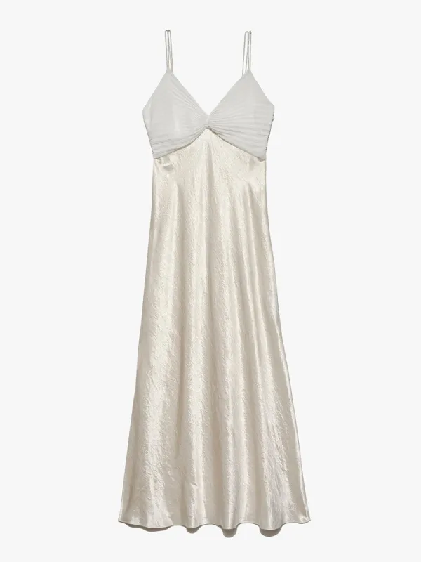 Pleated Cami Dress -- Bone sold by Frame Denim