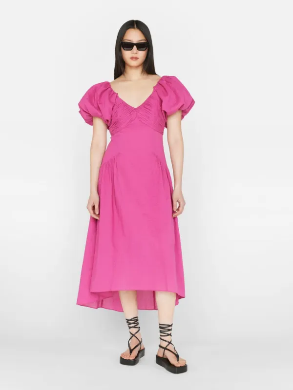 Puff Sleeve Dress -- Fuchsia sold by Frame Denim
