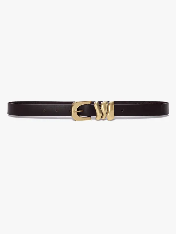 Organic Shape Tri Keeper Belt -- Dark Chocolate sold by Frame Denim