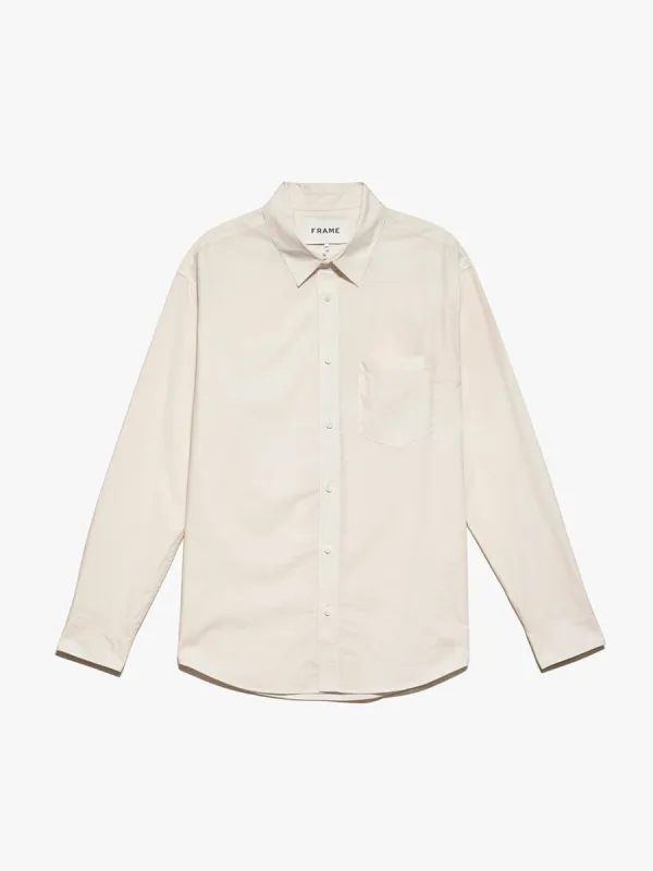 Soft Cotton Long Sleeve Shirt -- White Sand sold by Frame Denim