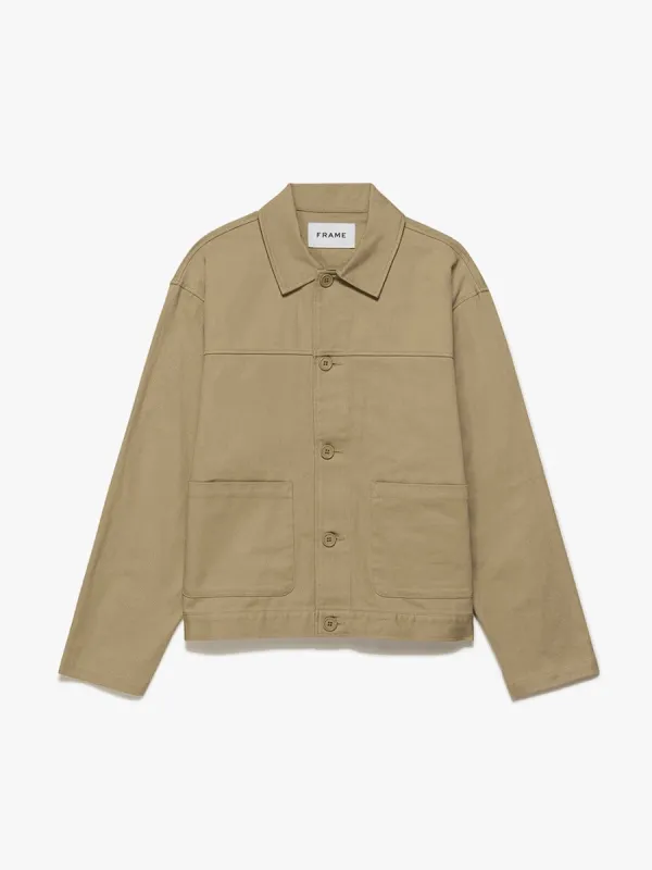 Unlined Cotton Trucker Jacket -- Sand Beige made by Frame Denim