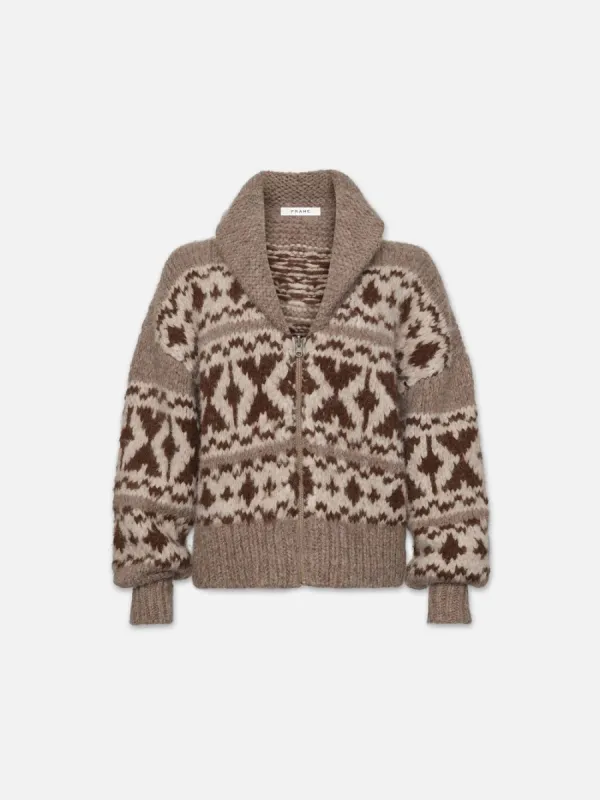 Cowichon Zip Sweater -- Oat Marl sold by Frame Denim