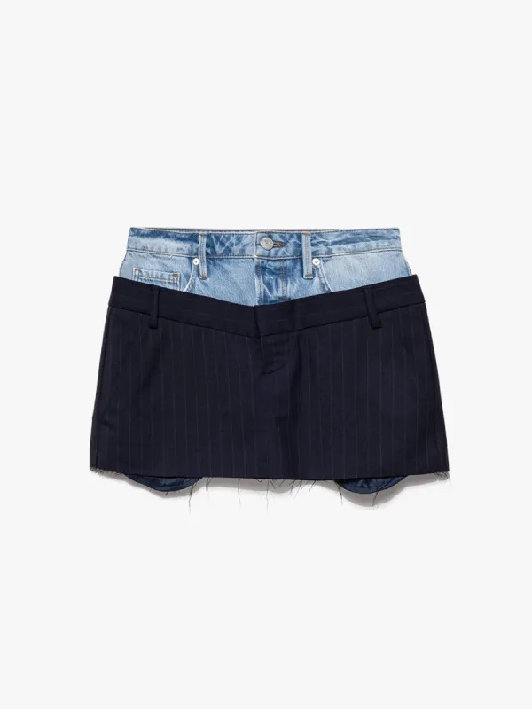Le Mix Mini Skirt -- Navy Multi sold by Frame Denim
