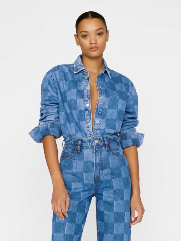 Oversized Shirt -- Indigo Check sold by Frame Denim