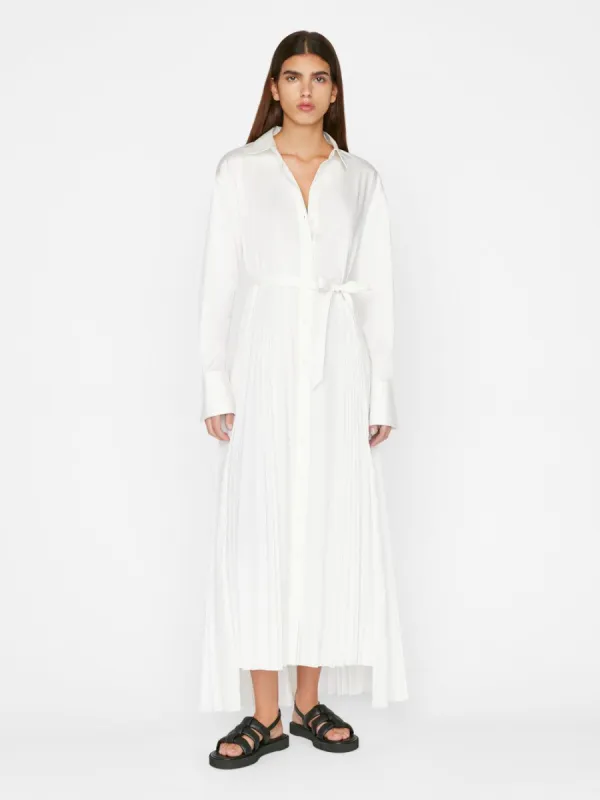 Pleated Inset Maxi Dress -- Blanc sold by Frame Denim