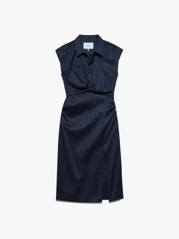 Sleeveless Twist Dress -- Navy made by Frame Denim