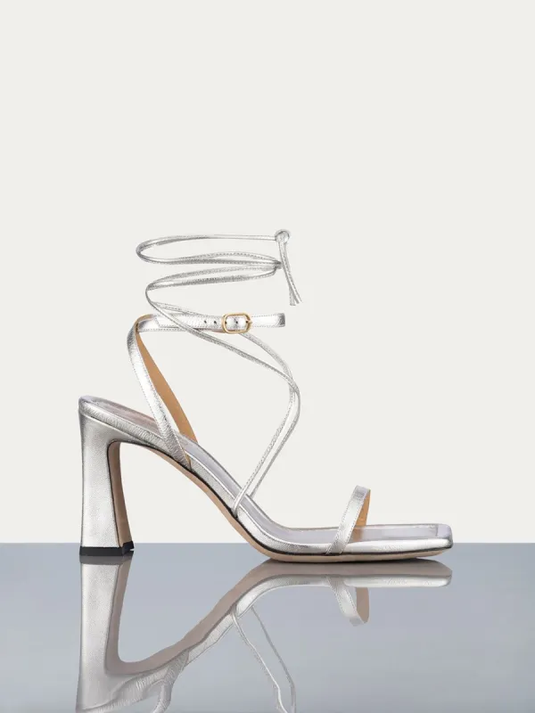 Le Ramona Heel -- Silver Metallic made by Frame Denim