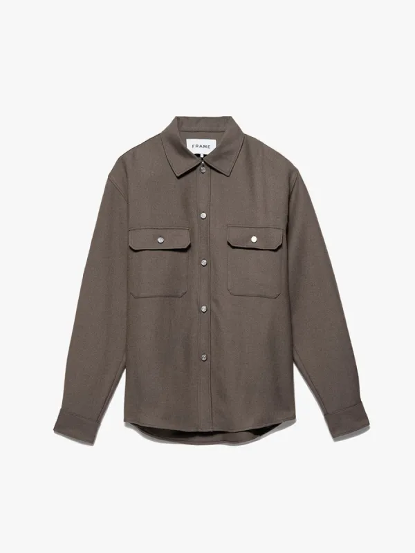 Textured Overshirt -- Smoke Wood sold by Frame Denim