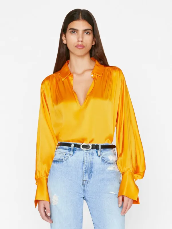 Keyhole Popover -- Nectarine sold by Frame Denim