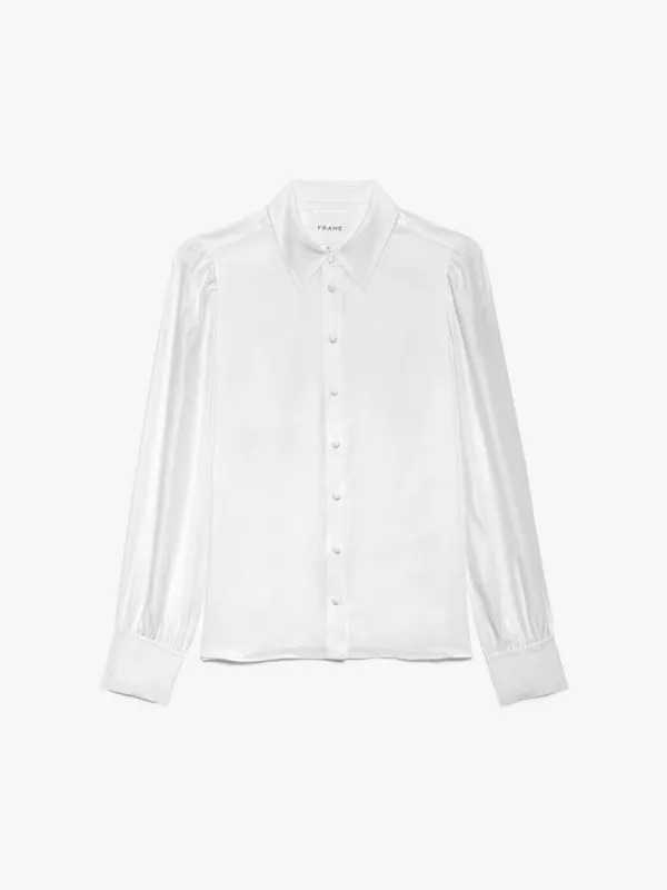 Victorian Button Up Blouse -- Off White sold by Frame Denim