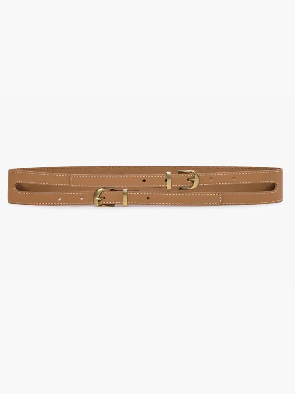 Double Strap Waist Belt -- Cuoio sold by Frame Denim