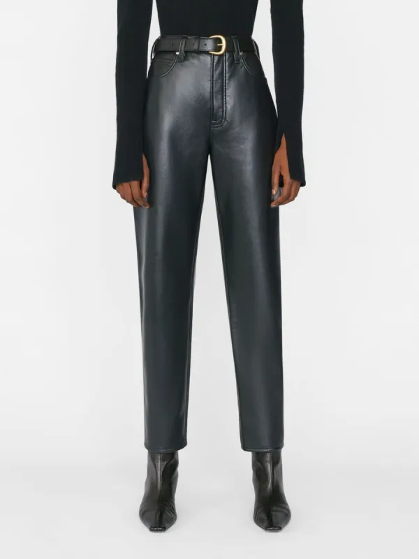 Recycled Leather Le High 'N' Tight Straight -- Noir made by Frame Denim