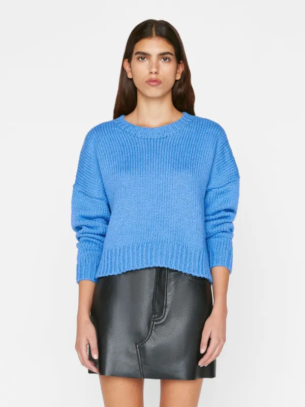 Oversized Cropped Crew Sweater -- Cornflower Blue sold by Frame Denim