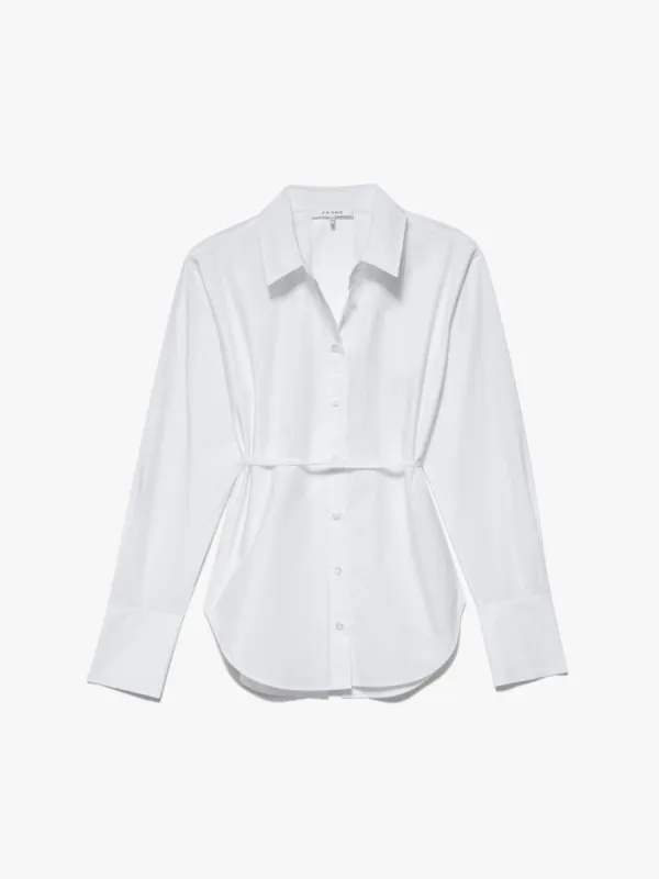 Slit Back Waist Tie Shirt -- Blanc sold by Frame Denim