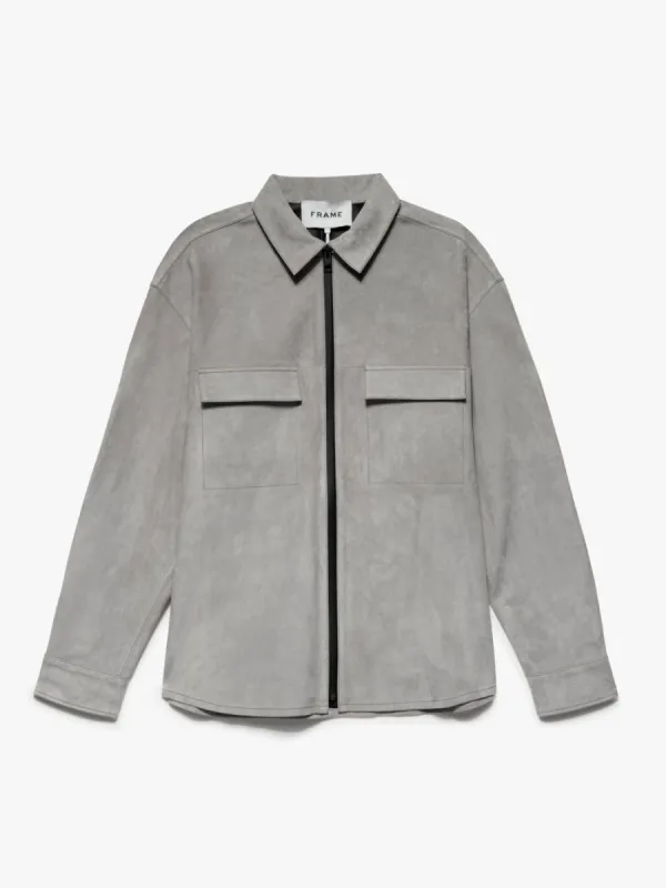 Suede Shirt -- Smoke Grey sold by Frame Denim