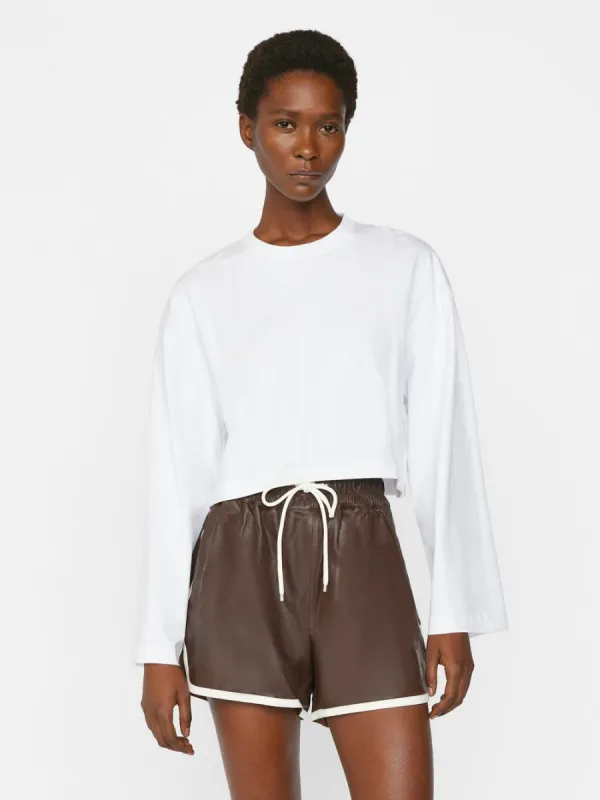 Crop Bell Sleeve Tee -- Blanc sold by Frame Denim