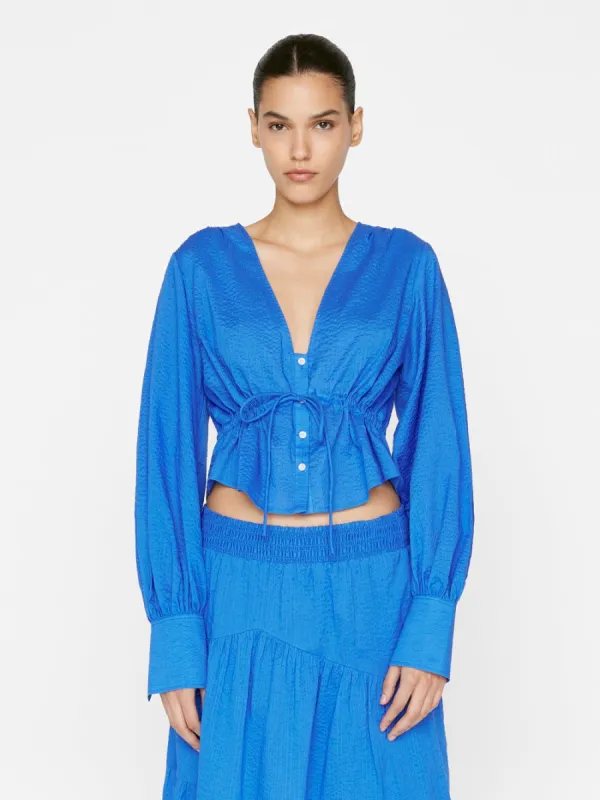 Empire Blouse -- Cornflower Blue made by Frame Denim