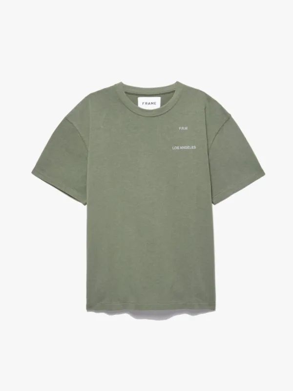 FRAME Logo Print Tee -- Old Green sold by Frame Denim