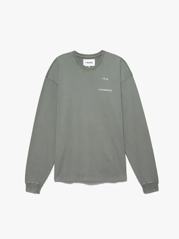 Faded Washed Long Sleeve Tee -- Old Green sold by Frame Denim